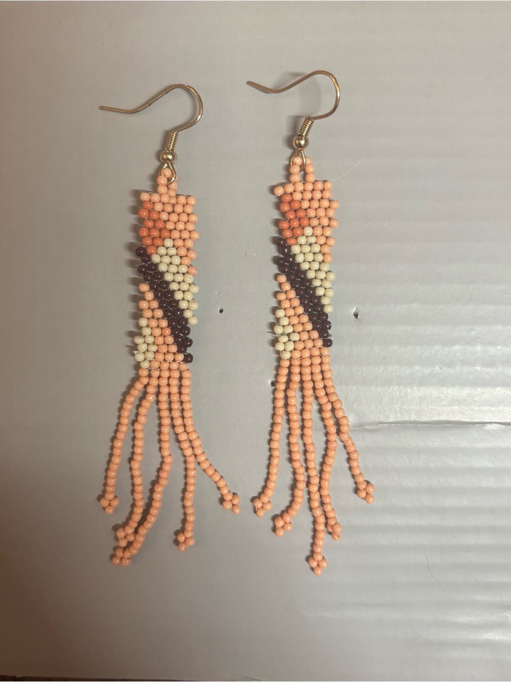 Women’s Pink and Purple Beaded Dangly Earrings